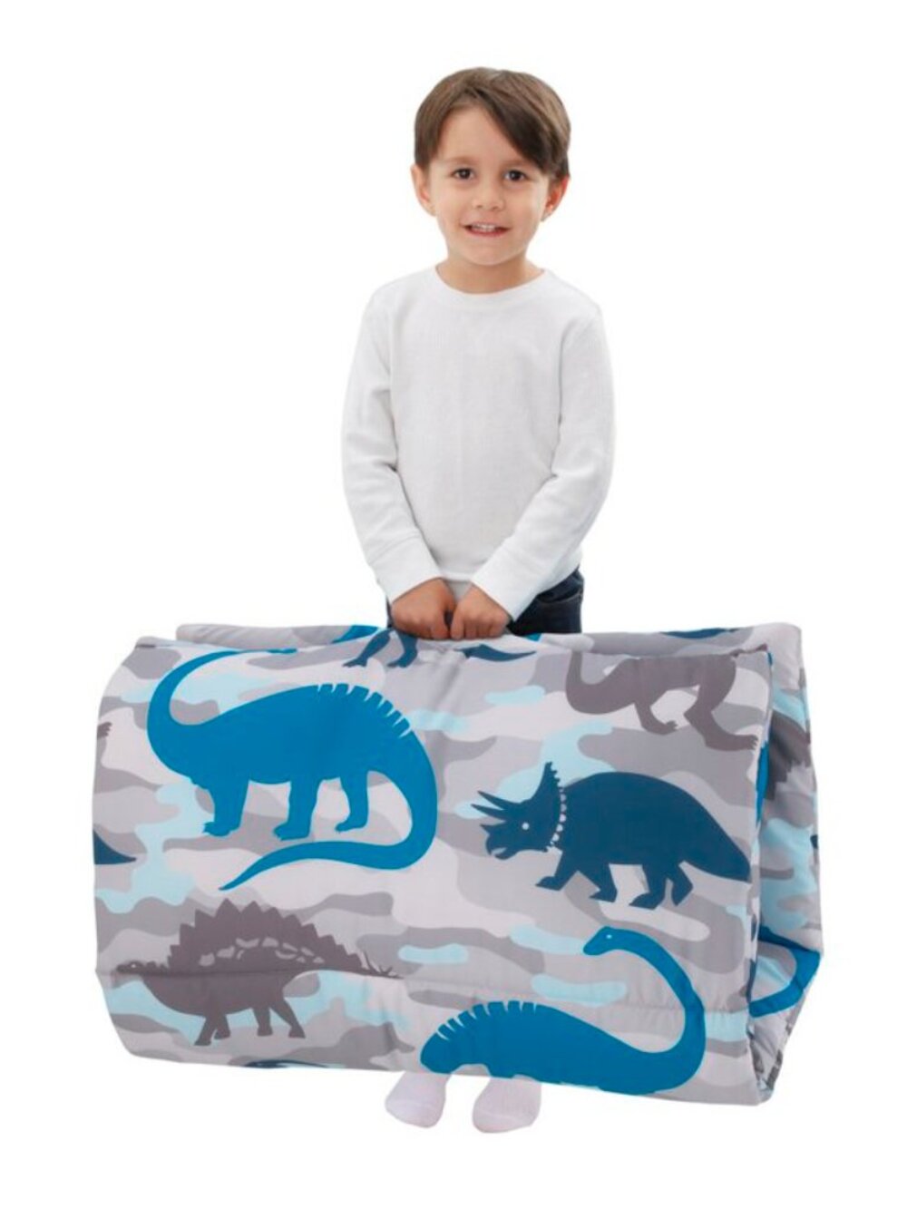 Blue & Gray Dinosaur Print toddler Nap mat daycare new